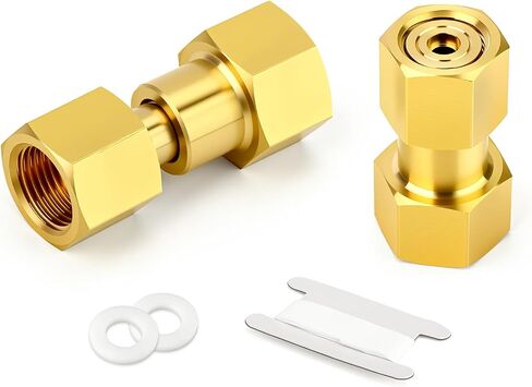 MEANLIN MEASURE 2Pcs Brass CGA-320 to CGA-580 Cylinder Adaptor, Gas Tank Adapter with Nylon Washer, CO2 Carbon Dioxide to Argon Flowmeter for CO2 Tank Welding Gas Regulator Flow Meter, 15MPa Rated in Kuwait