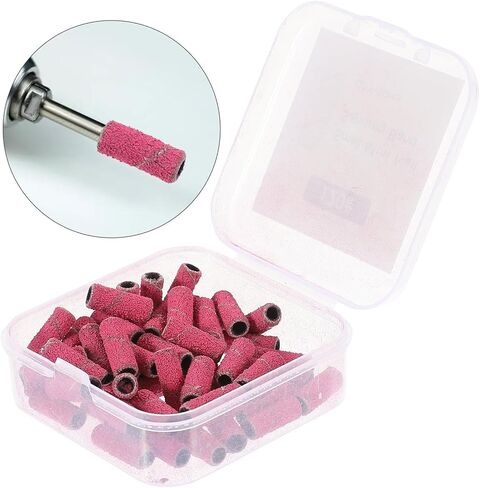 Artibetter 50 Pcs Nail Sanding Bands for Manicure Mini Sanding Rings for Nail Drill Bits Lightweight Tungsten Steel Material Suitable for Grinding Acrylic for Home in Kuwait