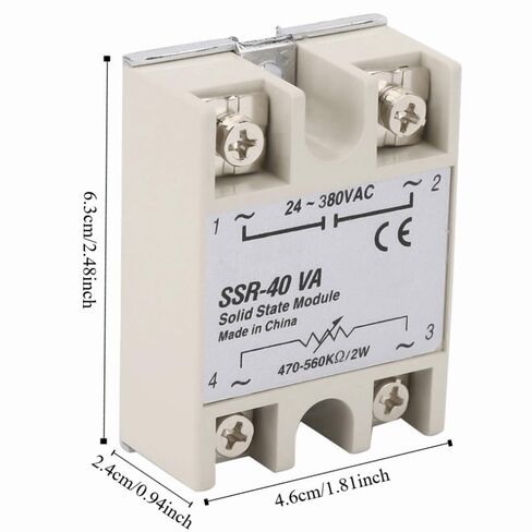 SSR-40VA مرحل الحالة الصلبة 24-380 فولت تيار متردد - بدون تبديل شرارة للأتمتة الصناعية، وحدة التحكم في درجة الحرارة والتحكم في المحرك، تصميم مضغوط in Kuwait