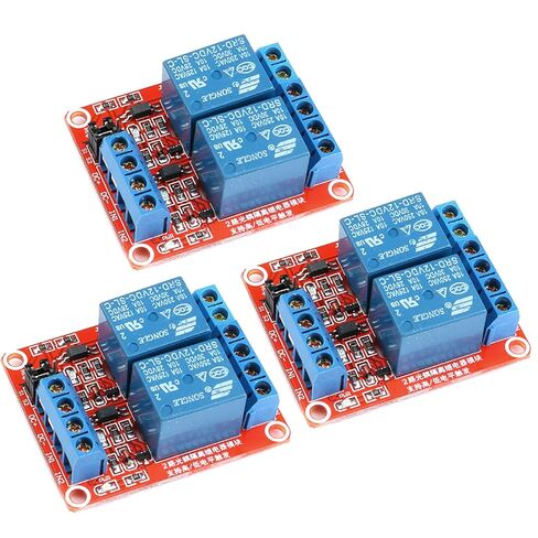 3 حزمة وحدة تتابع 2 قناة DC12V مع Optocoupler معزولة تدعم الزناد عالي ومنخفض المستوى in Kuwait