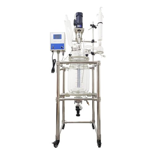 TECHTONGDA 10L Double-Layer Glass Reactor 110V Laboratory Jacketed Reactor with Digital Display, 0-500 RPM Chemical Reaction Vessel for Reaction Distillation in Kuwait