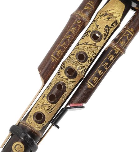 Natural Hulusi C Key Double Pipes Traditional Chinese Wind Instrument for Beginners and Students, Hand-Carved Cucurbit, Durable Alloy Reed, Pure Soothing Sound for Music Lovers in Kuwait
