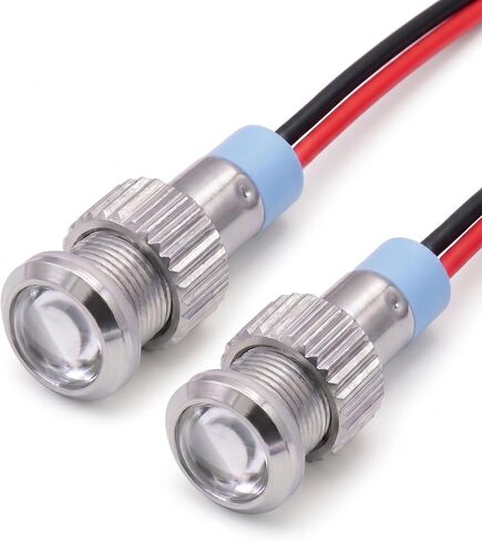 6mm 1/4" Green 12V LED Metal Indicator Pilot Custom Dash Light Lamp PL6-G in Kuwait
