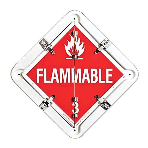 Labelmaster 81-8WFO 8 Legend Hazmat Flip Placard System للمقطورات، إطار أبيض in Kuwait