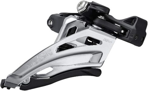Shimano Deore FD-M4100-M Front Derailleur - 10 Speed, Double, Side Swing, Front Pull, Clamp Band, Silver/Black in Kuwait