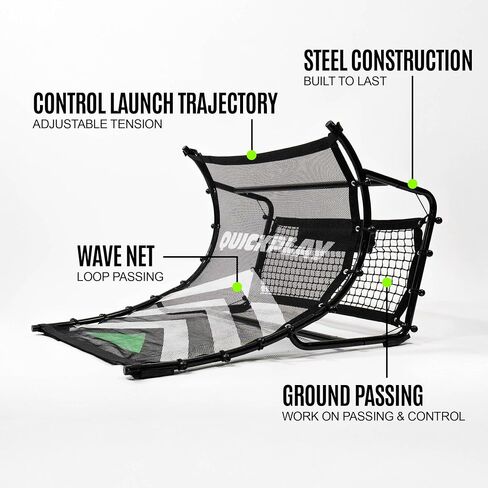 QUICKPLAY Tekkers Air Soccer Rebounder - Adjustable Dual-Sided Soccer Training Equipment for Passing, Touch & Volleys, Portable Soccer Rebounder Net & Kick Back Trainer for Backyard or Field in Kuwait