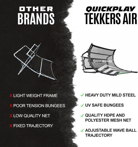 QUICKPLAY Tekkers Air Soccer Rebounder - Adjustable Dual-Sided Soccer Training Equipment for Passing, Touch & Volleys, Portable Soccer Rebounder Net & Kick Back Trainer for Backyard or Field in Kuwait