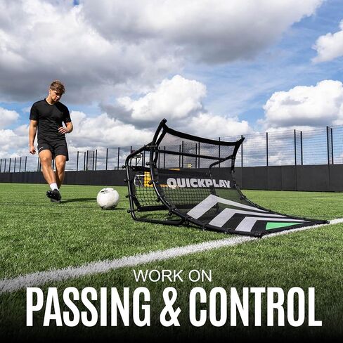 QUICKPLAY Tekkers Air Soccer Rebounder - Adjustable Dual-Sided Soccer Training Equipment for Passing, Touch & Volleys, Portable Soccer Rebounder Net & Kick Back Trainer for Backyard or Field in Kuwait