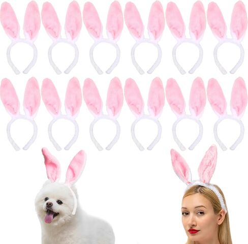 Easter Brunny Ears Ears Excalsions Beadbands for Women ، Bulk White Pink Bunny Costume Advil in Kuwait