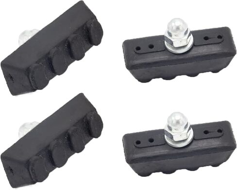 2 Pair Bike Brake Pads, Rubber C Brake Pads, Side Pull Pads for Mountain & Road Bicycles, Quiet & Non-Skid Cycling Accessories for Enhanced Safety with Impeccable Finishing Craftsmanship/Edges in Kuwait
