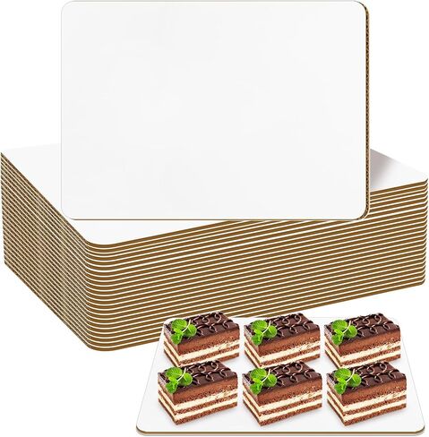 24 Pack Rectangle Cake Boards 13.75x9.75 Inch, White Greaseproof Cake Pad Sturdy for Baking, Desserts, Pizza, Pastry, Party in Saudi Arabia
