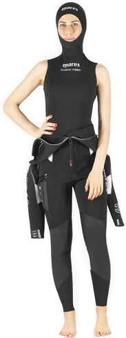 سترة MARES النسائية 3 مم Flexa She Dives بدون أكمام مع غطاء للرأس - 412472 - الرياضات المائية تحت بدلة السباحة من النيوبرين فائق التمدد للغوص في الماء البارد in Kuwait