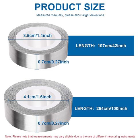 2PCS Golf Lead Tape 1/2" x 42" Roll, 1/2" x 100" Roll, 0.7g per Inch High Density Self-Adhesive Tape for Swing Weight Adjustment on Clubs, Tennis & Pickleball Paddles in Kuwait