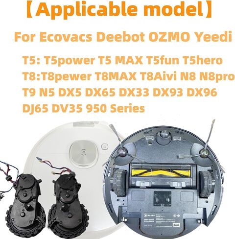 زوج وحدة عجلة القيادة لـ Ecovacs DEEBOT OZMO Yeedi 950 T5 T8 T9 N5 N8 N10 DX65 DJ65 DV35 DVX34 Series Robot Vacuum Cleaner استبدال عجلات القيادة (يسار/يمين) in Kuwait
