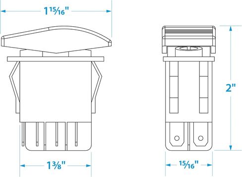 Seachoice Illuminated Contura Rocker Switch, On/Off/On, Black in Kuwait