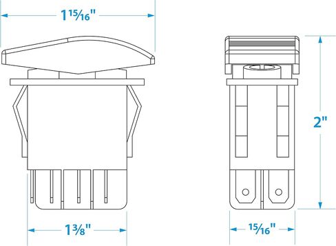 Seachoice Illuminated Contura Rocker Switch, On/Off/On, Black in Kuwait