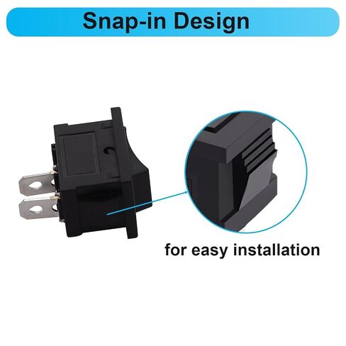 KCD1 12V 2 Pin SPST ON-Off Mini Rocker Toggle Switch, Pre-Wired with T85 Rating, AC 6A/250V 10A/125V for Car Auto Boat - 10-Pack in Kuwait