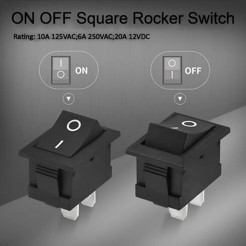 KCD1 12V 2 Pin SPST ON-Off Mini Rocker Toggle Switch, Pre-Wired with T85 Rating, AC 6A/250V 10A/125V for Car Auto Boat - 10-Pack in Kuwait