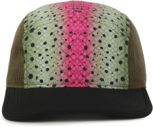 Outdoor Cap Fish Scale Camper Hat – Black Visor, Mesh Back, Nylon Clip Closure, One Size in Kuwait
