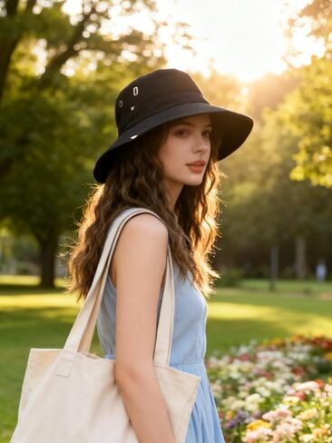 Womens Sun Hat Beach Hiking Summer Wide Brim Outdoor Sun Hats for Women Foldable Bucket Packable Cowboy Hat M19 in Kuwait