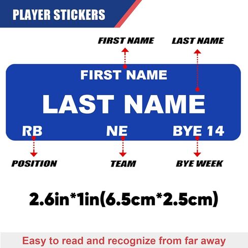 مجموعة Fantasy Football Draft Board 2026-2027 - 12 فريقًا، 20 جولة، أكثر من 600 ملصق لاعب وملصقات فارغة، مبتدئون محدثون وجدول مسودة لحفلات المسودة المباشرة in Kuwait