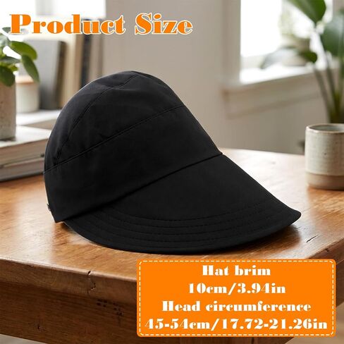 Wide Brim Sun Hat with Mask Hanger, Adjustable Sun Hat for Women, Packable Sunhat with Ponytail Hole for Hiking Fishing Camping Outdoor Activity, UV Protection, Beach and Summer Use Black in Kuwait