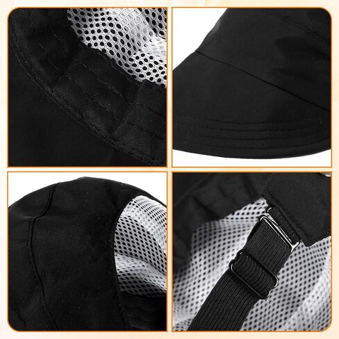 Wide Brim Sun Hat with Mask Hanger, Adjustable Sun Hat for Women, Packable Sunhat with Ponytail Hole for Hiking Fishing Camping Outdoor Activity, UV Protection, Beach and Summer Use Black in Kuwait