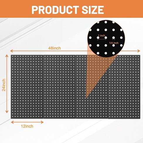 4 قطع من ألواح الألواح المعدنية من Ultrawall مع خطافات، منظم أدوات حائط Pegboard للجراج، 84 قطعة من ألواح الأوتاد مع الملحقات، 24 بوصة × 12 بوصة in Kuwait