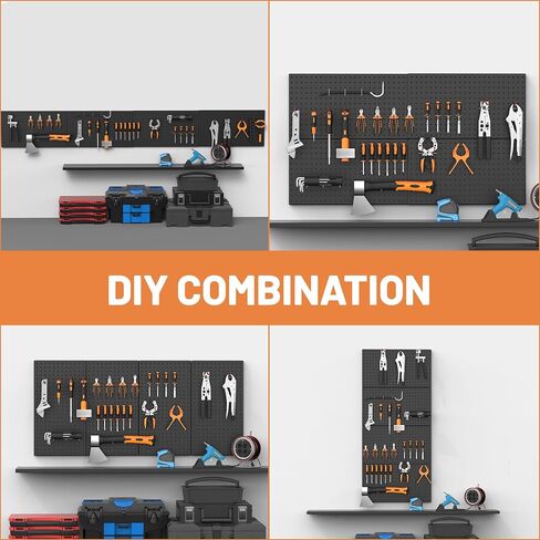 4 قطع من ألواح الألواح المعدنية من Ultrawall مع خطافات، منظم أدوات حائط Pegboard للجراج، 84 قطعة من ألواح الأوتاد مع الملحقات، 24 بوصة × 12 بوصة in Kuwait