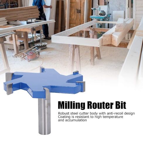 Sorandy 6 Milling Cutter T Slot Router Bit, 12mm Straight Shank Grooving Tool, Anti Backlash Cutting Tool with High Temperature Coating, Ideal for Wood Fiberboard Plywood in Kuwait