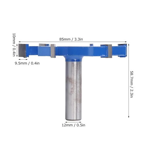 Sorandy 6 Milling Cutter T Slot Router Bit, 12mm Straight Shank Grooving Tool, Anti Backlash Cutting Tool with High Temperature Coating, Ideal for Wood Fiberboard Plywood in Kuwait