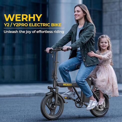 WERHY Electric Bike for Adults, 500W Motor, 20 MPH Max Speed Folding Ebike, 14" Electric Bicycles, Max 20/30 Miles Range (Pedal Assist Mode), Mini E Bikes in Kuwait
