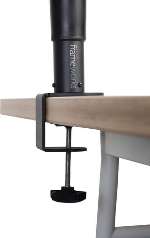 Gator Frameworks Desktop Clamp-On Studio Monitor Stand with Adjustable Height - Bundle with 10ft Instrument Cable and Austin Bazaar Polishing Cloth in Kuwait