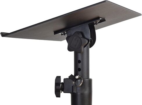 Gator Frameworks Desktop Clamp-On Studio Monitor Stand with Adjustable Height - Bundle with 10ft Instrument Cable and Austin Bazaar Polishing Cloth in Kuwait