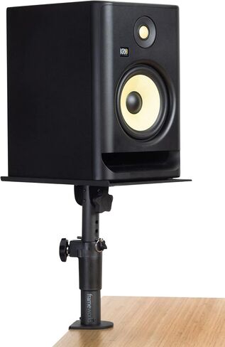 Gator Frameworks Desktop Clamp-On Studio Monitor Stand with Adjustable Height - Bundle with 10ft Instrument Cable and Austin Bazaar Polishing Cloth in Kuwait