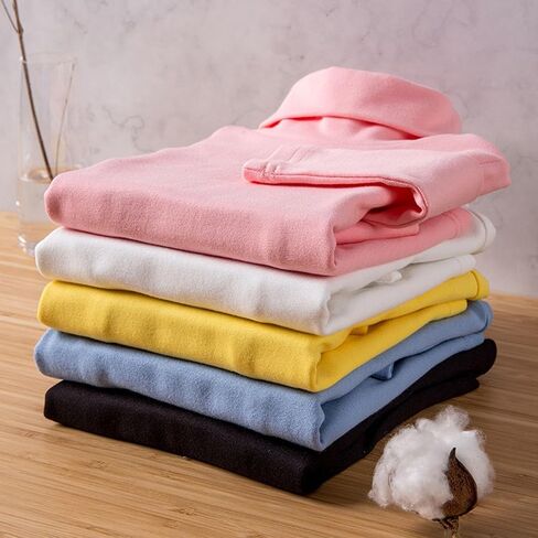 Moonker Kids Girls Cotton Turtleneck Sweater Toddler Solid Long Sleeve High Neck Tops Fall Warmth Athletic Tees for Sports in Kuwait