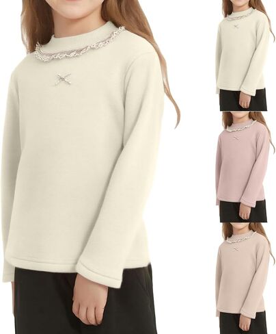 الفتيات المخملية سترة Crewneck لينة سليم صالح كم طويل البلوز طفل دافئ طبقة قاعدة عادية تي شيرت تيز سترة الملابس in Kuwait