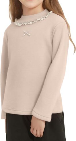 الفتيات المخملية سترة Crewneck لينة سليم صالح كم طويل البلوز طفل دافئ طبقة قاعدة عادية تي شيرت تيز سترة الملابس in Kuwait