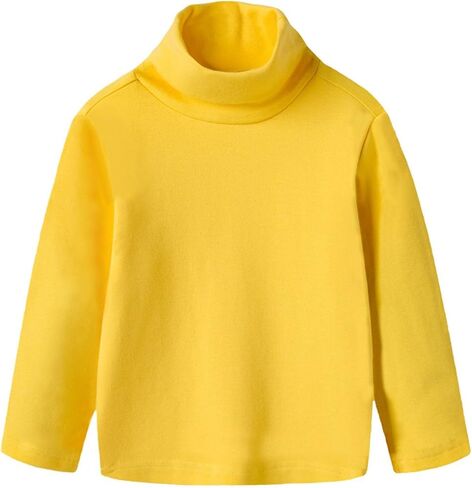 Kids Girls Cotton Turtleneck Sweater Toddler Solid Long Sleeve High Neck Tops Kids Fall Warmth Thickened Blouse Pullover in Kuwait