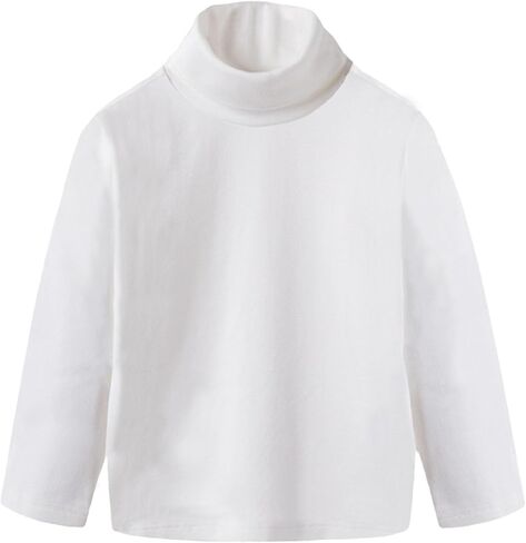 Kids Girls Cotton Turtleneck Sweater Toddler Solid Long Sleeve High Neck Tops Kids Fall Warmth Thickened Blouse Pullover in Kuwait
