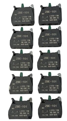 شنايدر 10 قطع ZBE-101 N.O FITS Contact Block، زر ضغط، تشغيل يدوي، أخضر in Kuwait