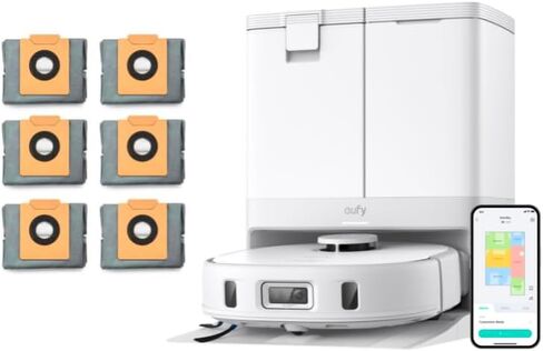 مكنسة eufy X10 Pro Omni Robot باللون الأبيض + 6 أكياس غبار ذات سعة كبيرة in Kuwait