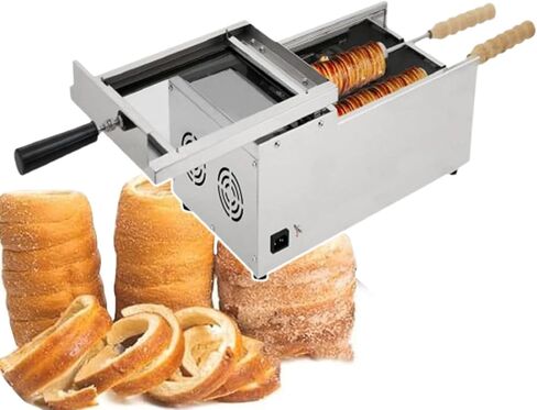 Commercial Chimney Cake Oven, Electric Hungarian Cake Pop Roller Machine, Ice Cream Cone Grill Maker with 2 Baking Rollers, for Commercial and Home Use in Kuwait