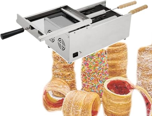 Commercial Chimney Cake Oven, Chimney Cake Making Machine Oven Machine, 1500W Electric Chimney Bread Roll Maker with 2 Roller, Temp Adjustable in Kuwait