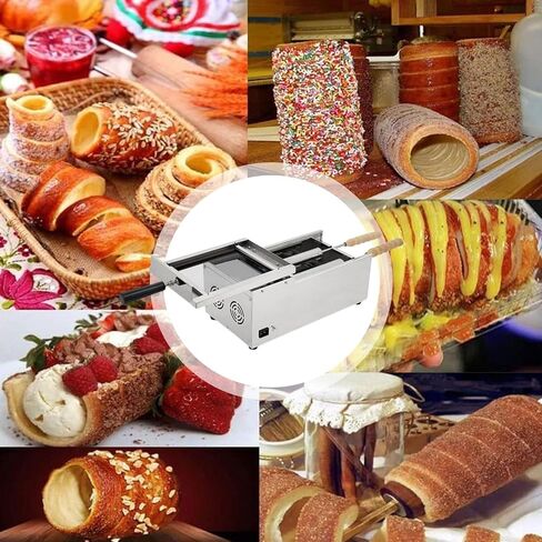 Commercial Chimney Cake Oven, Chimney Cake Making Machine Oven Machine, 1500W Electric Chimney Bread Roll Maker with 2 Roller, Temp Adjustable in Kuwait