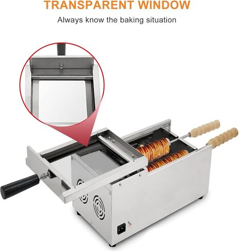 Commercial Chimney Cake Oven, Chimney Cake Making Machine Oven Machine, 1500W Electric Chimney Bread Roll Maker with 2 Roller, Temp Adjustable in Kuwait