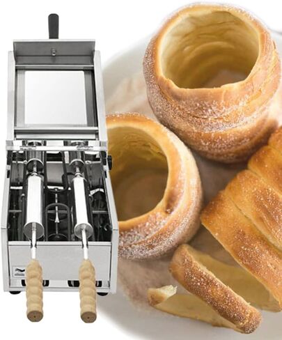 Cake Roll Oven, Commercial Ice Cream Cone Maker, Professional Chimney Cake Oven, 1500W Electric Toaster Machine, with 2 Baking Rollers, Hungarian Chimney Cake in Kuwait