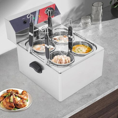 Stainless Steel Commercial Noodle Cooker, Electric Pasta Machine,Desktop Pasta Maker,With Basket, For Restaurants & Home Use in Kuwait