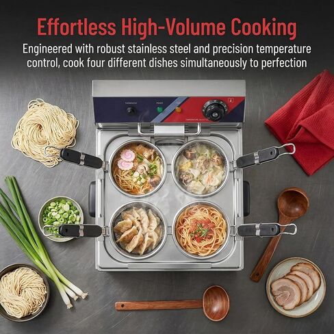 Stainless Steel Commercial Noodle Cooker, Electric Pasta Machine,Desktop Pasta Maker,With Basket, For Restaurants & Home Use in Kuwait
