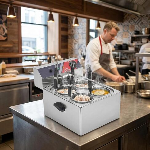 Stainless Steel Commercial Noodle Cooker, Electric Pasta Machine,Desktop Pasta Maker,With Basket, For Restaurants & Home Use in Kuwait